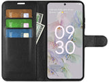 Lederhülle Karten Wallet Ledertasche Etui für Google Pixel 6a in schwarz von Screenguard