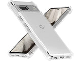 Hoch transparenter TPU Gummi Schutz Handy Hülle Clear Case klar mit verstärkten Schutzecken Bumper für das Google Pixel 7a Display und Gehäuse in transparent von Screenguard