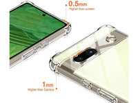 Hoch transparenter TPU Gummi Schutz Handy Hülle Clear Case klar mit verstärkten Schutzecken Bumper für das Google Pixel 7a Display und Gehäuse in transparent von Screenguard