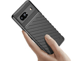 Moderne Design Hülle Cover für das Google Pixel 7a mit Stripes zum Schutz von Kratzern, Dellen, Display aus TPU Gummi in schwarz von Screenguard