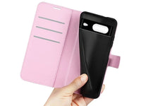 Lederhülle Karten Wallet Ledertasche Etui für Google Pixel 8 in rosa von Screenguard