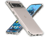 Hoch transparenter TPU Gummi Schutz Handy Hülle Clear Case klar mit verstärkten Schutzecken Bumper für das Google Pixel 8 Pro Display und Gehäuse in transparent von Screenguard