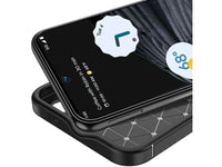 Hochwertig stabile Soft TPU Smartphone Handy Hülle im Carbon Design für Google Pixel 8a zum Schutz des Display und Gehäuse Cover in schwarz von Screenguard