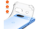 Hoch transparenter TPU Gummi Schutz Handy Hülle Clear Case klar mit verstärkten Schutzecken Bumper für das Google Pixel 8a Display und Gehäuse in transparent von Screenguard