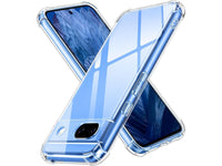 Hoch transparenter TPU Gummi Schutz Handy Hülle Clear Case klar mit verstärkten Schutzecken Bumper für das Google Pixel 8a Display und Gehäuse in transparent von Screenguard