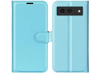 Lederhülle Karten Wallet Ledertasche Etui für Google Pixel 8a in hellblau von Screenguard