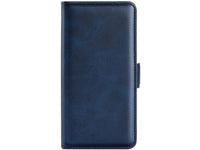 Veganes Flip Case Leder Etui Hülle mit Karten Fächer und Sichtfenster für Google Pixel 8a in dunkelblau von Screenguard