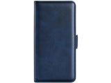 Veganes Flip Case Leder Etui Hülle mit Karten Fächer und Sichtfenster für Google Pixel 8a in dunkelblau von Screenguard