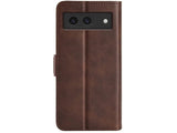 Veganes Flip Case Leder Etui Hülle mit Karten Fächer und Sichtfenster für Google Pixel 8a in mokka von Screenguard