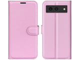 Lederhülle Karten Wallet Ledertasche Etui für Google Pixel 8a in rosa von Screenguard