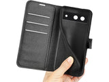 Lederhülle Karten Wallet Ledertasche Etui für Google Pixel 8a in schwarz von Screenguard