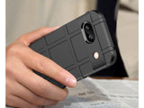 Widerstandsfähige, stabile Outdoor Sport Hülle für das Google Pixel 8a für Handwerker, Baustelle, Business, äusserst stabil mit erhöhten Rändern und Kanten in schwarz von Screenguard
