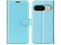 Lederhülle Karten Wallet Ledertasche Etui für Google Pixel 9 in hellblau von Screenguard