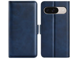 Veganes Flip Case Leder Etui Hülle mit Karten Fächer und Sichtfenster für Google Pixel 9 in dunkelblau von Screenguard