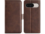 Veganes Flip Case Leder Etui Hülle mit Karten Fächer und Sichtfenster für Google Pixel 9 in mokka von Screenguard