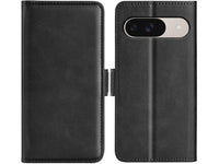 Veganes Flip Case Leder Etui Hülle mit Karten Fächer und Sichtfenster für Google Pixel 9 in schwarz von Screenguard
