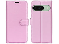 Lederhülle Karten Wallet Ledertasche Etui für Google Pixel 9 in rosa von Screenguard