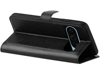 Lederhülle Karten Wallet Ledertasche Etui für Google Pixel 9 in schwarz von Screenguard