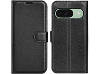 Lederhülle Karten Wallet Ledertasche Etui für Google Pixel 9 in schwarz von Screenguard