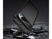 Flexible Handy Schutzhülle mit gebürster Carbon Textur auf der Rückseite für zum Schutz des Google Pixel 9 Pro  Display und Gehäuse Case in schwarz von Screenguard
