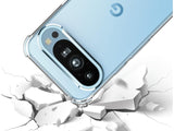 Hoch transparenter TPU Gummi Schutz Handy Hülle Clear Case klar mit verstärkten Schutzecken Bumper für das Google Pixel 9 Pro Display und Gehäuse in transparent von Screenguard
