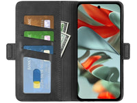 Veganes Flip Case Leder Etui Hülle mit Karten Fächer und Sichtfenster für Google Pixel 9 Pro in schwarz von Screenguard
