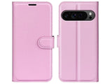 Lederhülle Karten Wallet Ledertasche Etui für Google Pixel 9 Pro in rosa von Screenguard