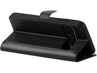 Lederhülle Karten Wallet Ledertasche Etui für Google Pixel 9 Pro in schwarz von Screenguard