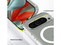 Das Magnetic MagSafe Clear Case von Screenguard schützt Ihr Google Pixel 9 Pro effektiv vor Schäden bei Sturz oder Stoss. Erhöhter Rahmen rund um das Display und Kamera gegen Kratzer und Dellen. Transparenter Schutz mit Magnetring. Zum Wireless Aufladen mit MagSafe kompatiblen Zubehör.