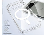 Das Magnetic MagSafe Clear Case von Screenguard schützt Ihr Google Pixel 9 Pro effektiv vor Schäden bei Sturz oder Stoss. Erhöhter Rahmen rund um das Display und Kamera gegen Kratzer und Dellen. Transparenter Schutz mit Magnetring. Zum Wireless Aufladen mit MagSafe kompatiblen Zubehör.