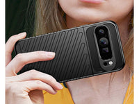 Moderne Design Hülle Cover für das Google Pixel 9 Pro mit Stripes zum Schutz von Kratzern, Dellen, Display aus TPU Gummi in schwarz von Screenguard