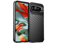 Moderne Design Hülle Cover für das Google Pixel 9 Pro mit Stripes zum Schutz von Kratzern, Dellen, Display aus TPU Gummi in schwarz von Screenguard