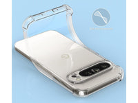 Hoch transparenter TPU Gummi Schutz Handy Hülle Clear Case klar mit verstärkten Schutzecken Bumper für das Google Pixel 9 Pro XL Display und Gehäuse in transparent von Screenguard