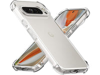 Hoch transparenter TPU Gummi Schutz Handy Hülle Clear Case klar mit verstärkten Schutzecken Bumper für das Google Pixel 9 Pro XL Display und Gehäuse in transparent von Screenguard