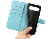 Lederhülle Karten Wallet Ledertasche Etui für Google Pixel 9 Pro XL in hellblau von Screenguard