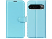 Lederhülle Karten Wallet Ledertasche Etui für Google Pixel 9 Pro XL in hellblau von Screenguard