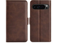 Veganes Flip Case Leder Etui Hülle mit Karten Fächer und Sichtfenster für Google Pixel 9 Pro XL in mokka von Screenguard