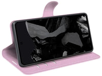 Lederhülle Karten Wallet Ledertasche Etui für Google Pixel 9 Pro XL in rosa von Screenguard