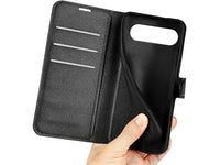Lederhülle Karten Wallet Ledertasche Etui für Google Pixel 9 Pro XL in schwarz von Screenguard