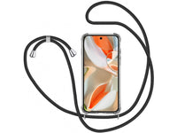 Necklace Handy Hülle mit Kordel Kette schwarz zum Tragen des Google Pixel 9 Pro XL am Körper wie Handtasche Lanyard, stabil mit erhöhten Rändern und Kanten in transparent von Screenguard
