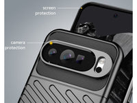 Moderne Design Hülle Cover für das Google Pixel 9 Pro XL mit Stripes zum Schutz von Kratzern, Dellen, Display aus TPU Gummi in schwarz von Screenguard