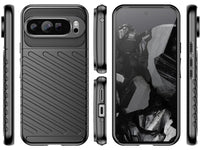 Moderne Design Hülle Cover für das Google Pixel 9 Pro XL mit Stripes zum Schutz von Kratzern, Dellen, Display aus TPU Gummi in schwarz von Screenguard