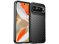 Moderne Design Hülle Cover für das Google Pixel 9 Pro XL mit Stripes zum Schutz von Kratzern, Dellen, Display aus TPU Gummi in schwarz von Screenguard