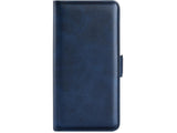 Veganes Flip Case Leder Etui Hülle mit Karten Fächer und Sichtfenster für Google Pixel 9a in dunkelblau von Screenguard