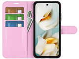 Lederhülle Portemonnaie Karten Ledertasche für Google Pixel 9a in rosa von Screenguard