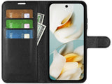 Lederhülle Portemonnaie Karten Ledertasche für Google Pixel 9a in schwarz von Screenguard
