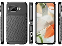 Moderne Design Hülle Cover für das Google Pixel 9a mit Stripes zum Schutz von Kratzern, Dellen, Display aus TPU Gummi in schwarz von Screenguard
