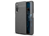 Soft TPU Case mit Design aus feinem veganen Leder für Honor 20 stabil mit erhöhten Rändern und Kanten in schwarz von Screenguard