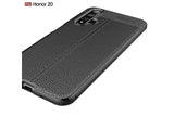 Soft TPU Case mit Design aus feinem veganen Leder für Honor 20 stabil mit erhöhten Rändern und Kanten in schwarz von Screenguard