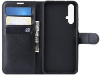 Lederhülle Karten Wallet Ledertasche Etui für Honor 20 in schwarz von Screenguard